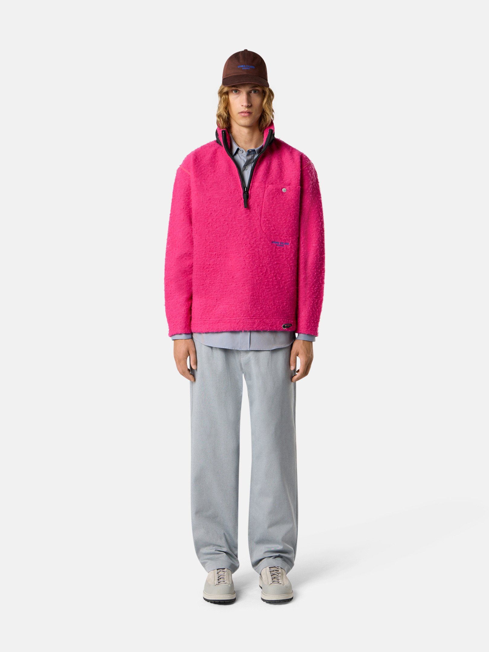 6100025 RATTEEN WOOL POLY FLEECE_STONE ISLAND MARINA - 3