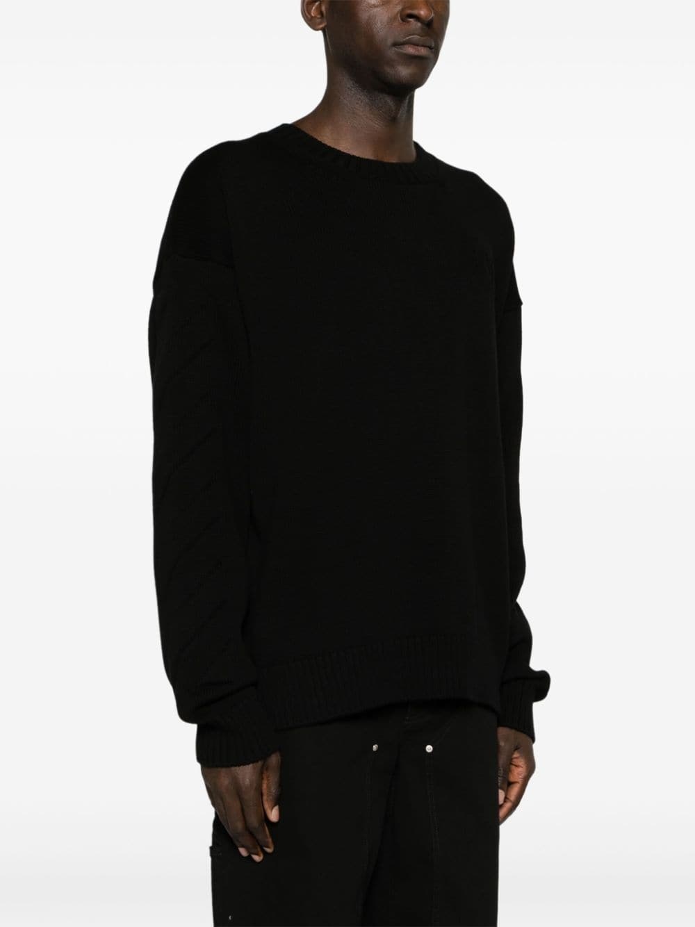 3D Diag ribbed-knit jumper - 3