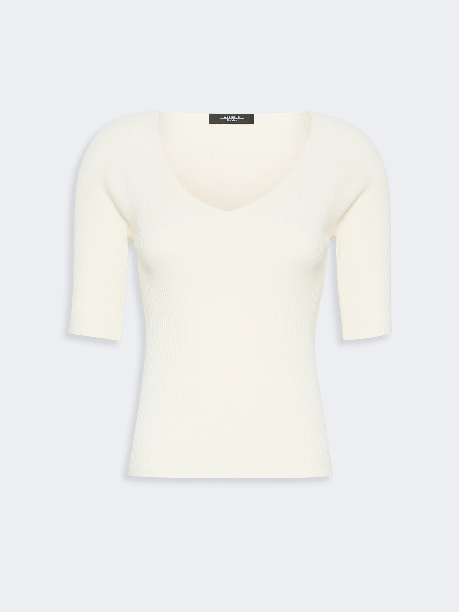 TENENTE Rib-knit stretch viscose sweater - ECRU - 1
