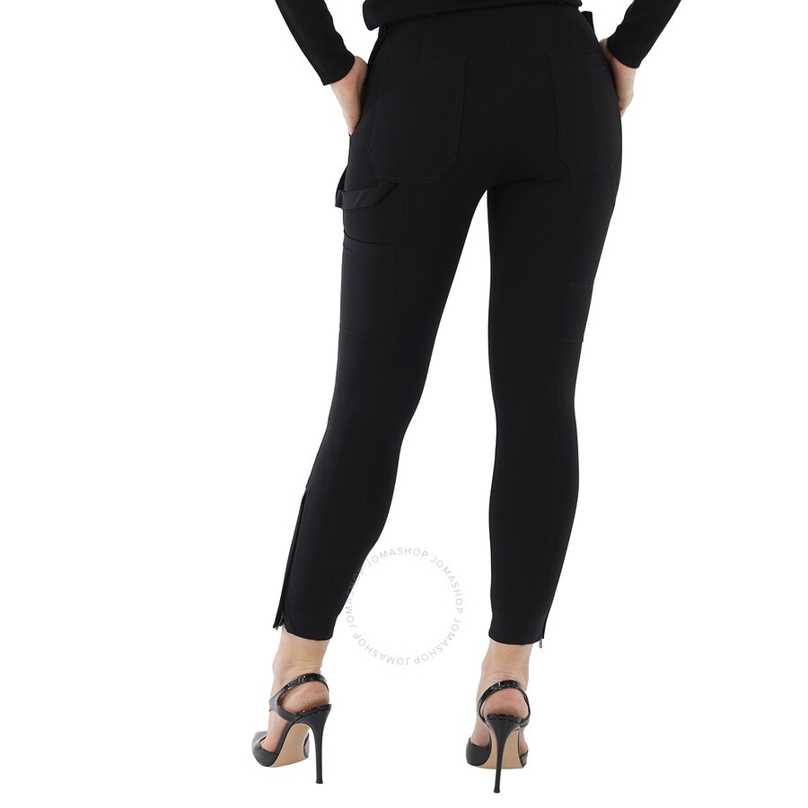 Burberry Strap Detail Stretch Crepe Jersey Trousers In Black - 6