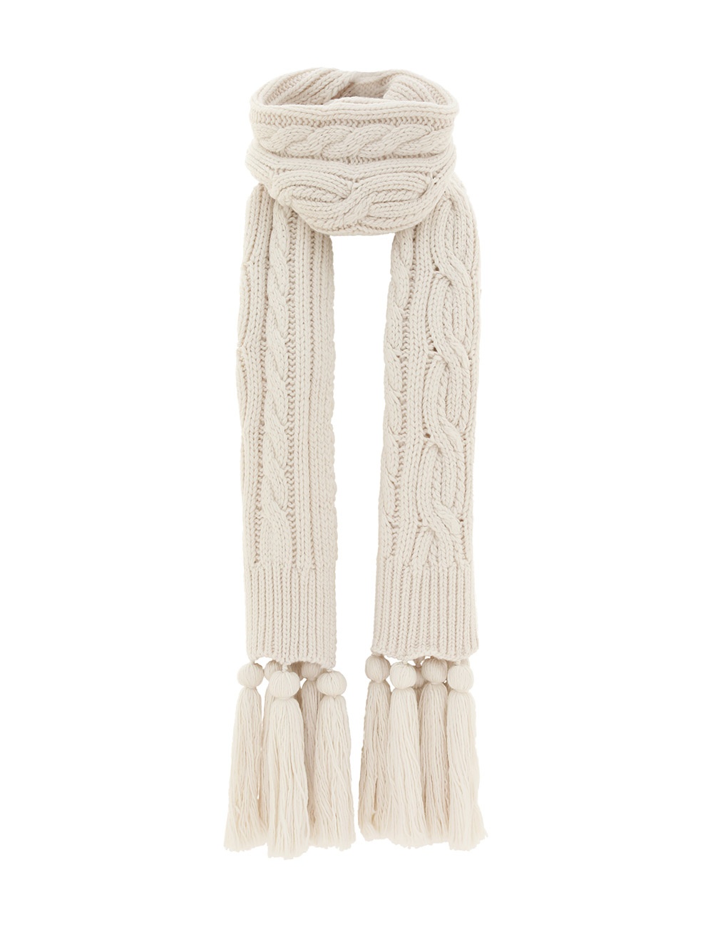CABLE KNIT SCARF - 1
