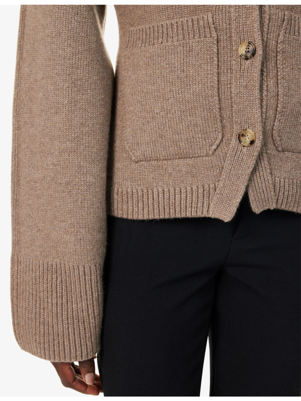 Scarlet V-Neck Cashmere Cardigan - 5