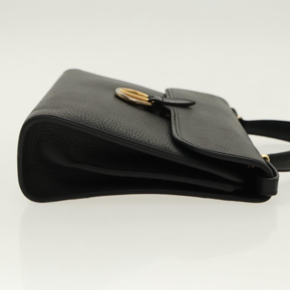 DIOR Hand Bag Leather Black Gold - 4