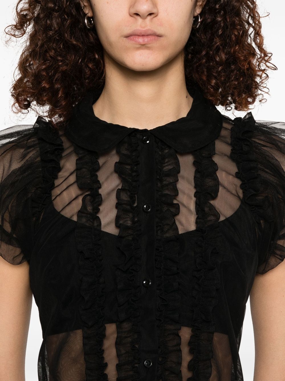 ruffled sheer blouse - 5