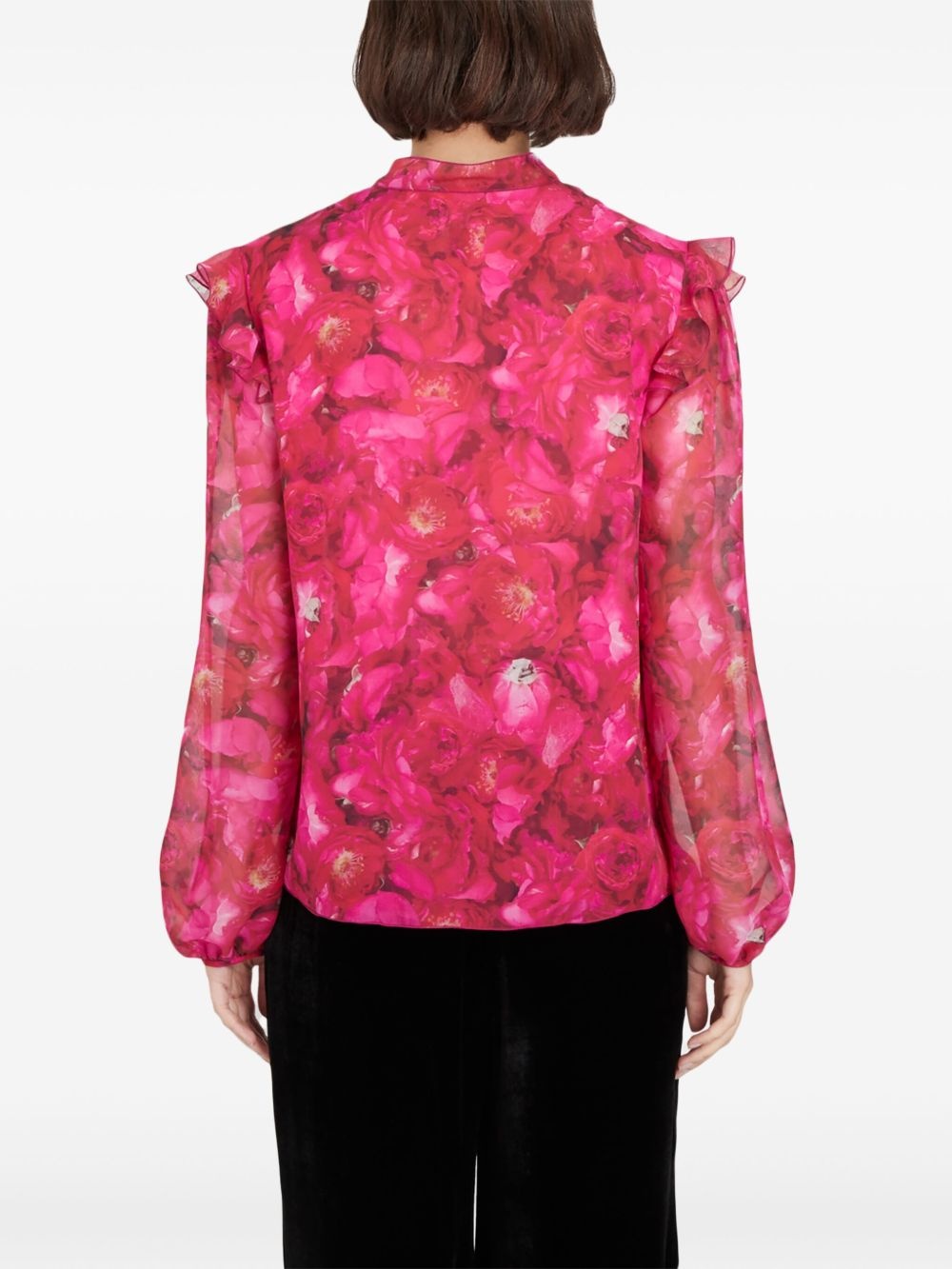 floral-print silk-georgette blouse - 3