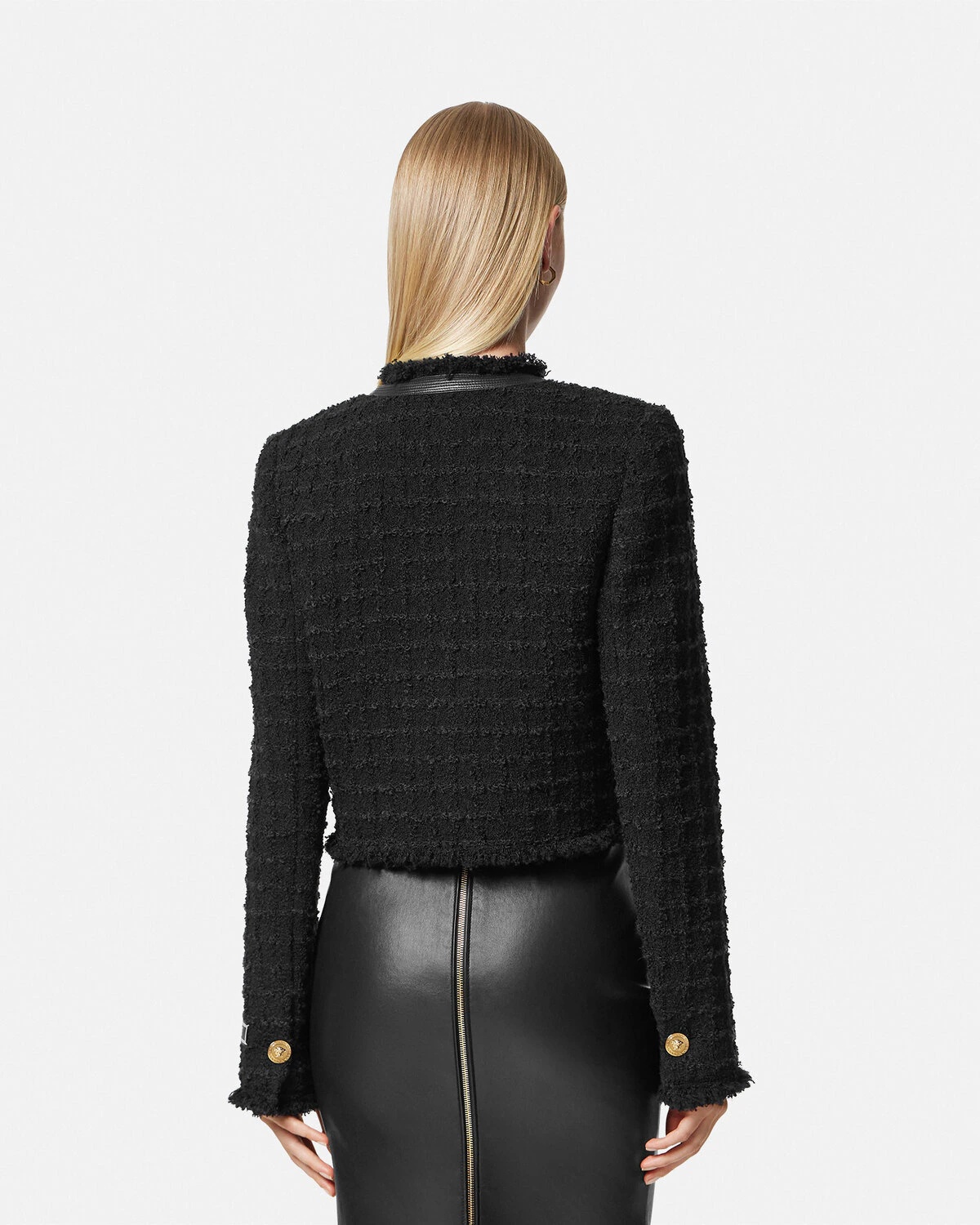 Bouclé Tweed Cardigan Jacket - 5