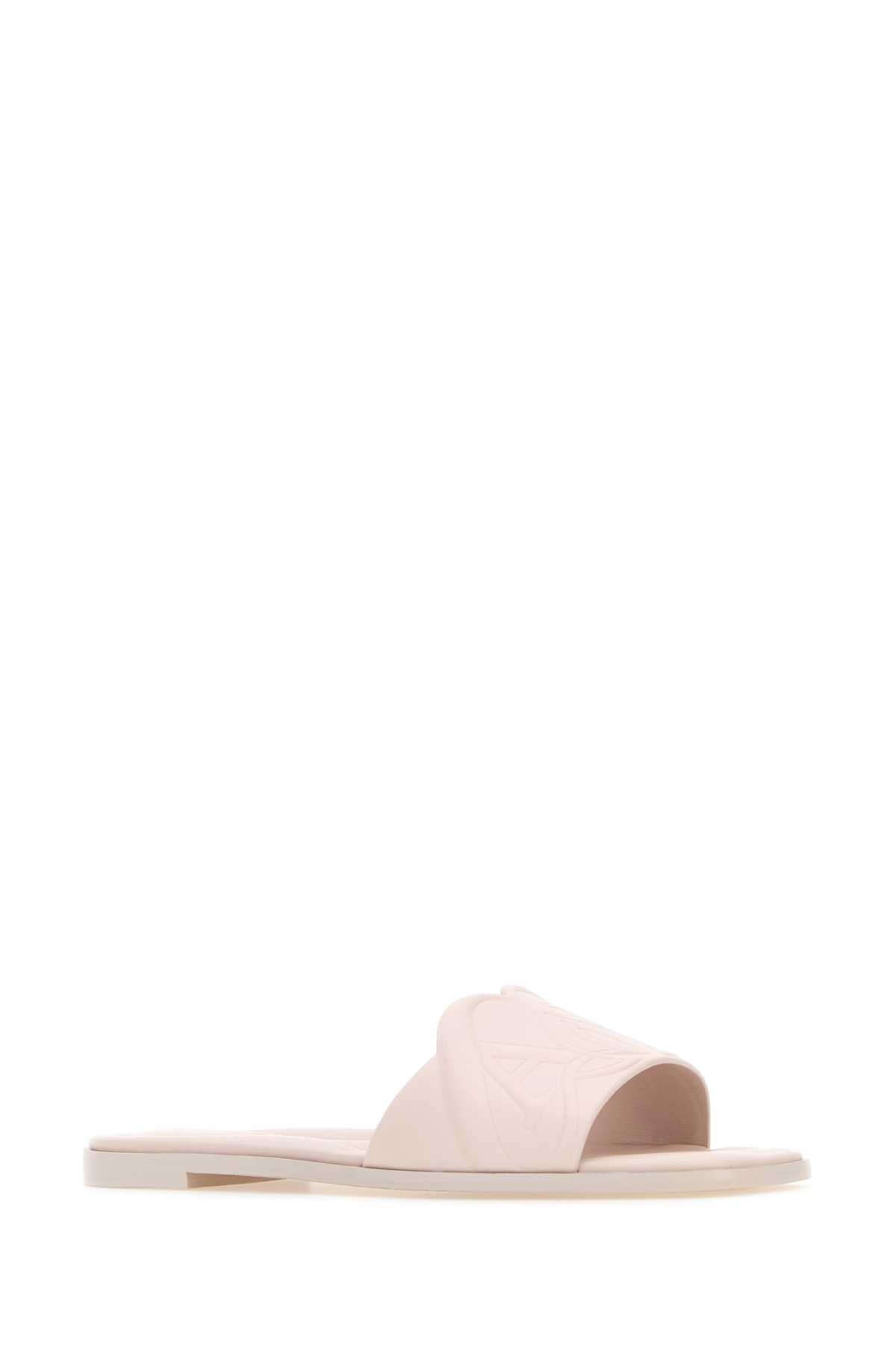 Alexander Mcqueen Women Pastel Pink Leather Slippers - 2