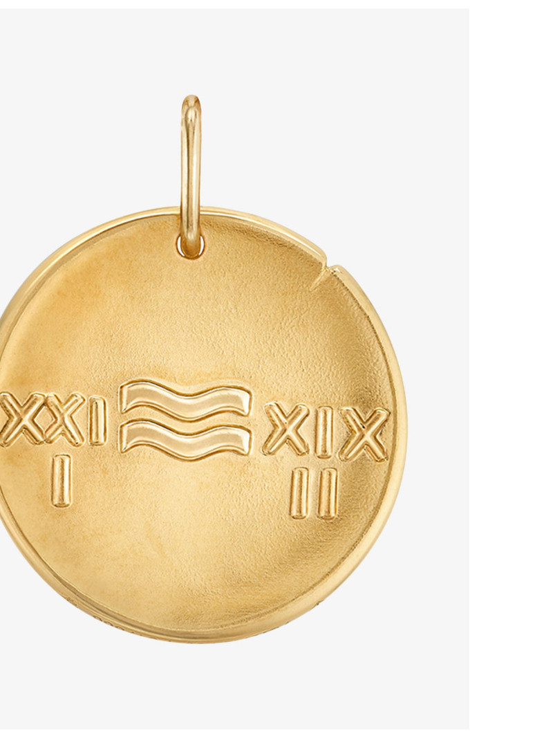 Zodiaque Aquarius 18ct yellow-gold medallion 4