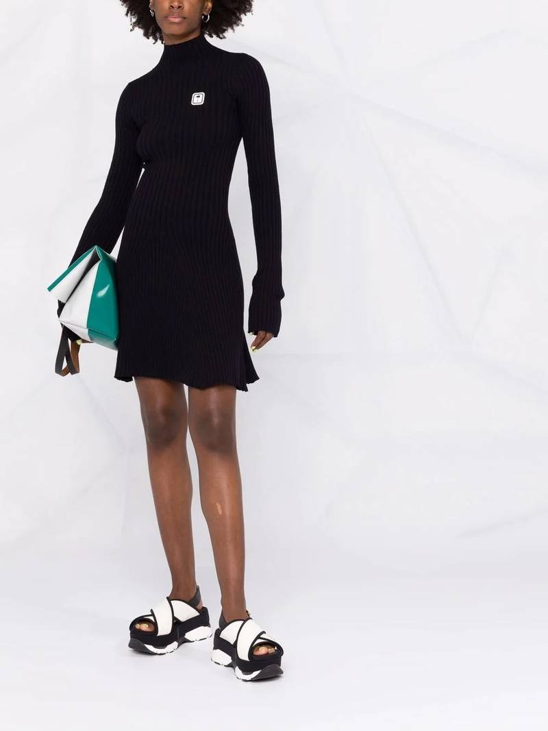 Palm Angels logo patch knitted dress outlook