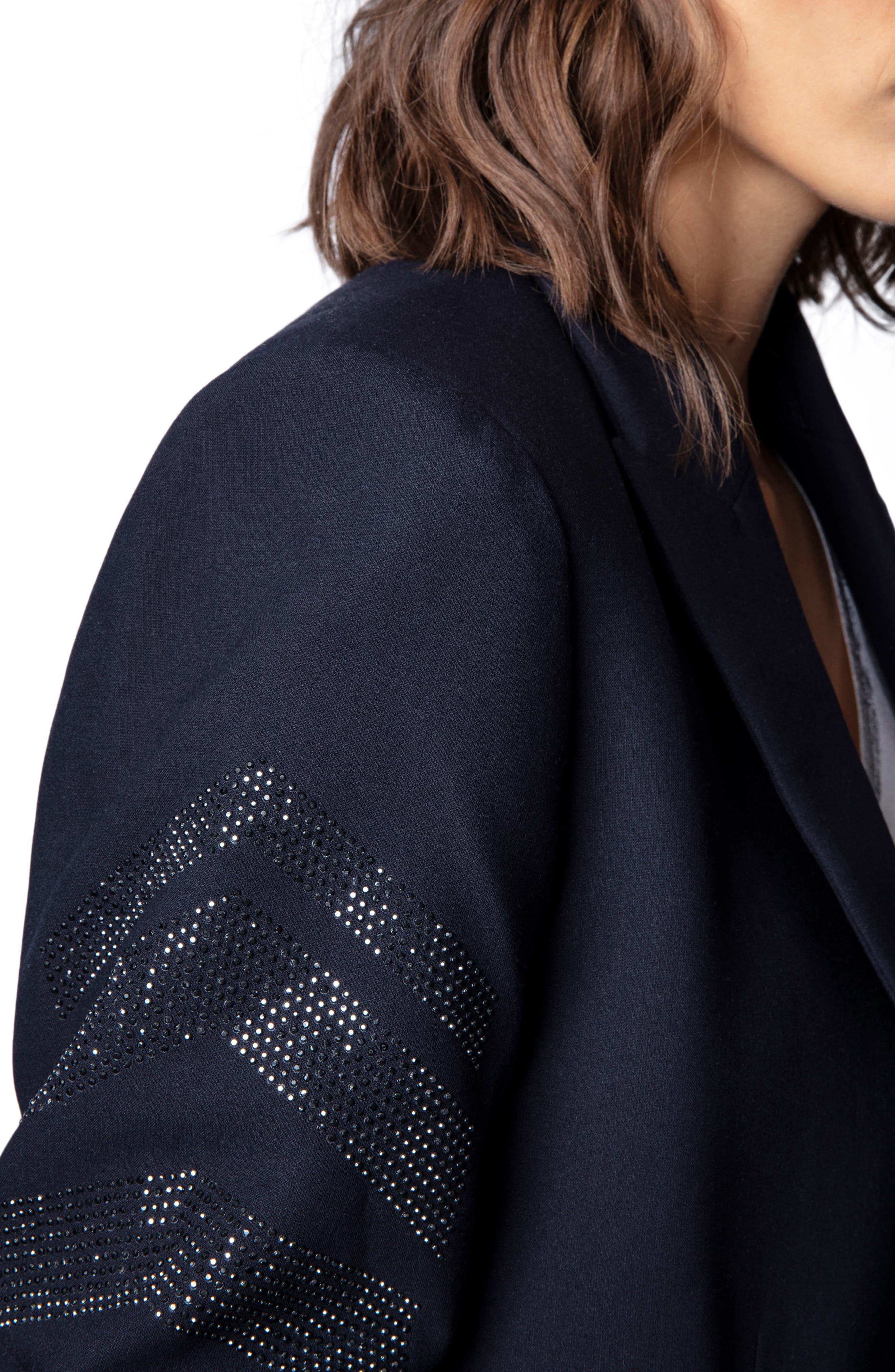 Zadig & Voltaire Viva Arrow Embellished Oversize Blazer in Encre at Nordstrom - 4