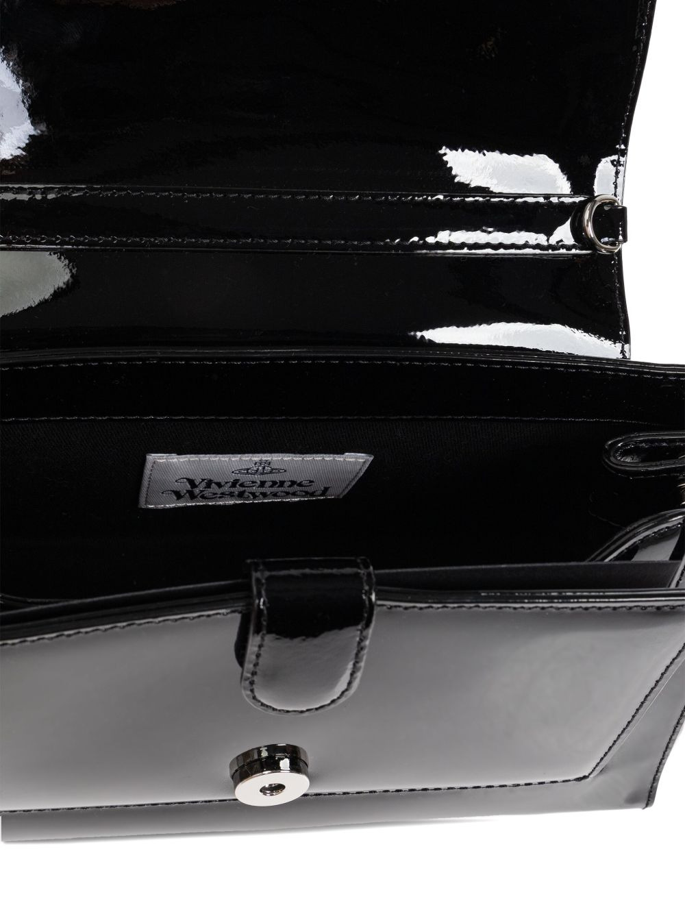 patent-leather orb shoulder bag - 4