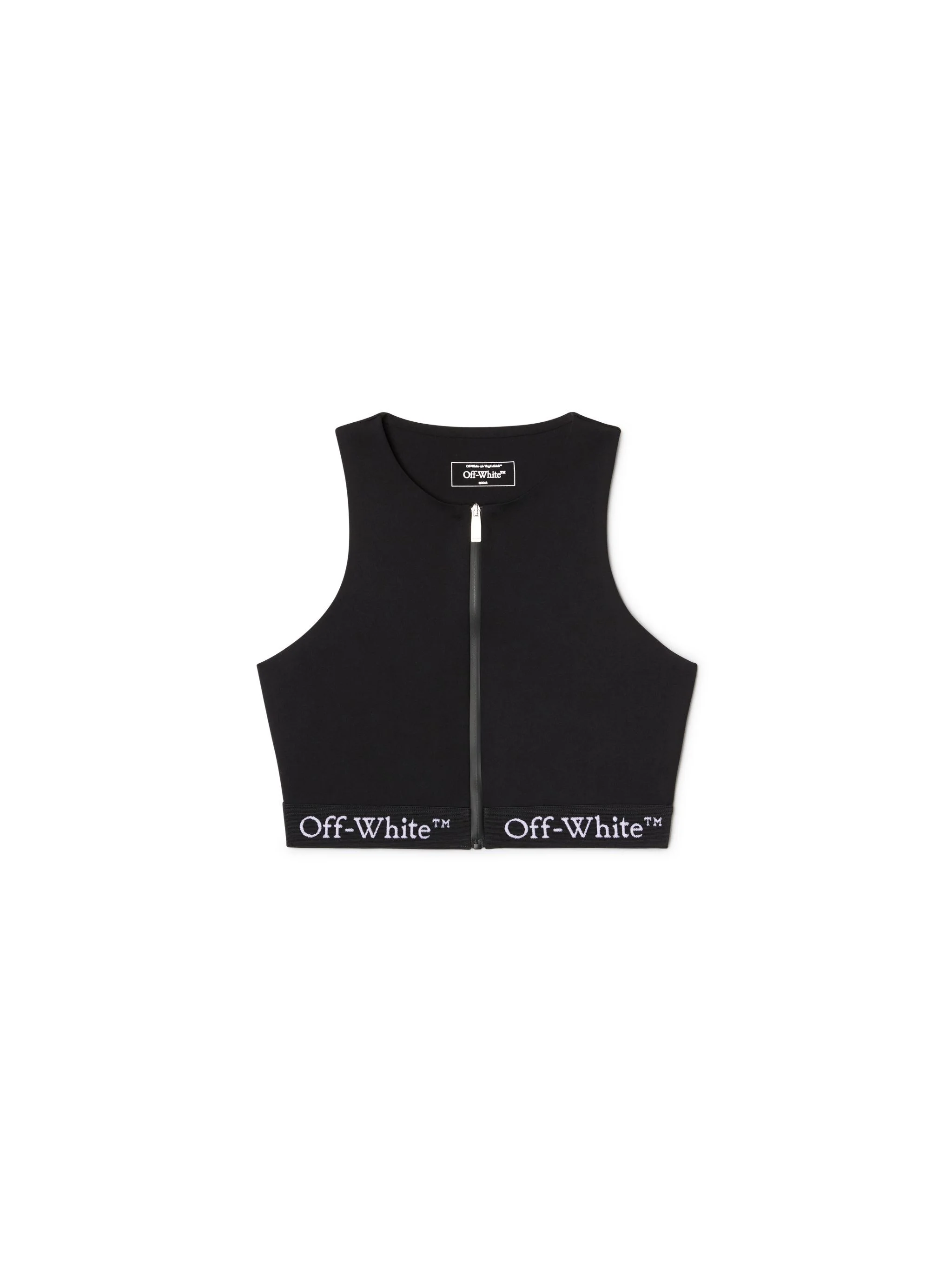 Black Logo Band Zip Rowing Top - 1