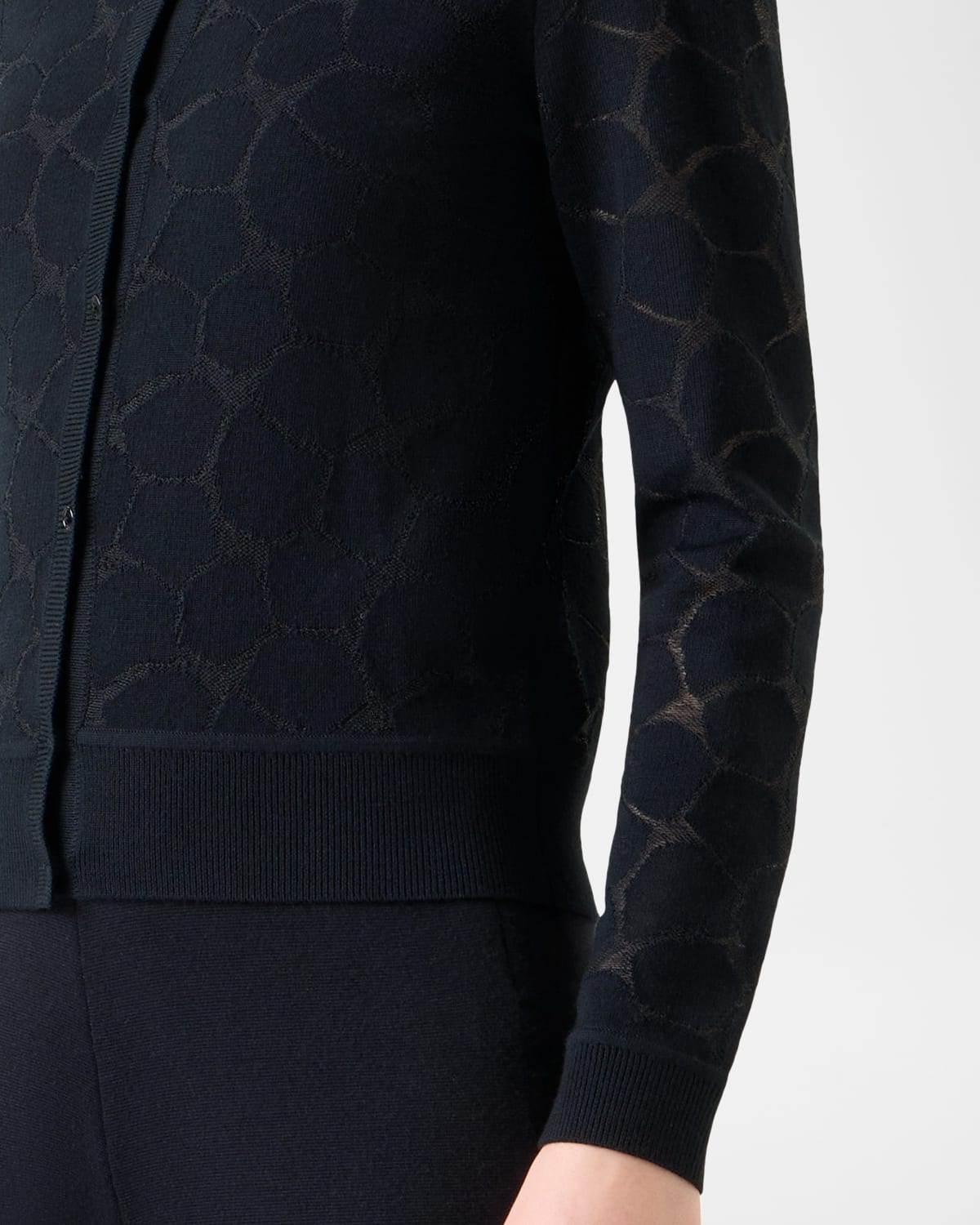 Broken Stone Jacquard Wool-Silk Cardigan - 5