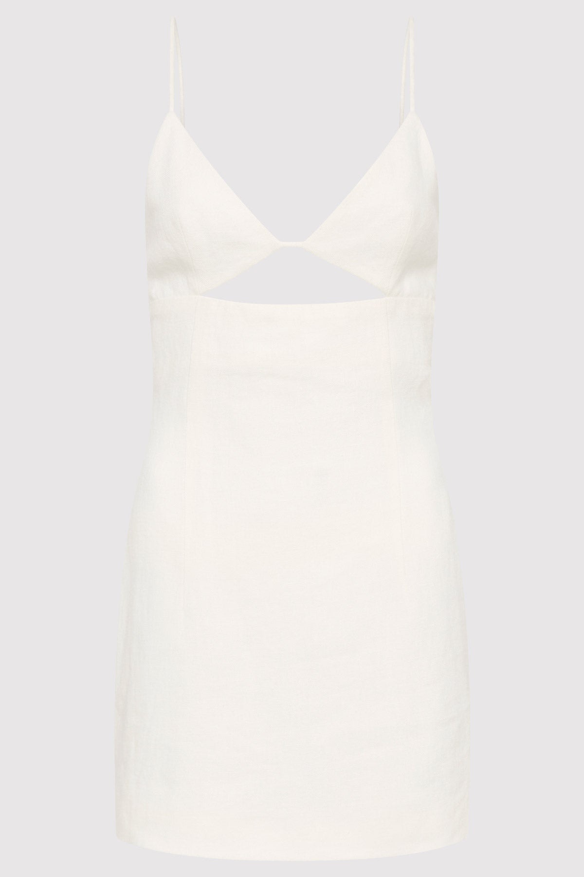 Linen Bra Mini Dress - Ivory - 1