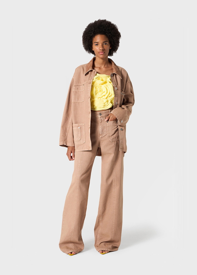Blumarine ROSE-EFFECT TOP IN GABARDINE outlook