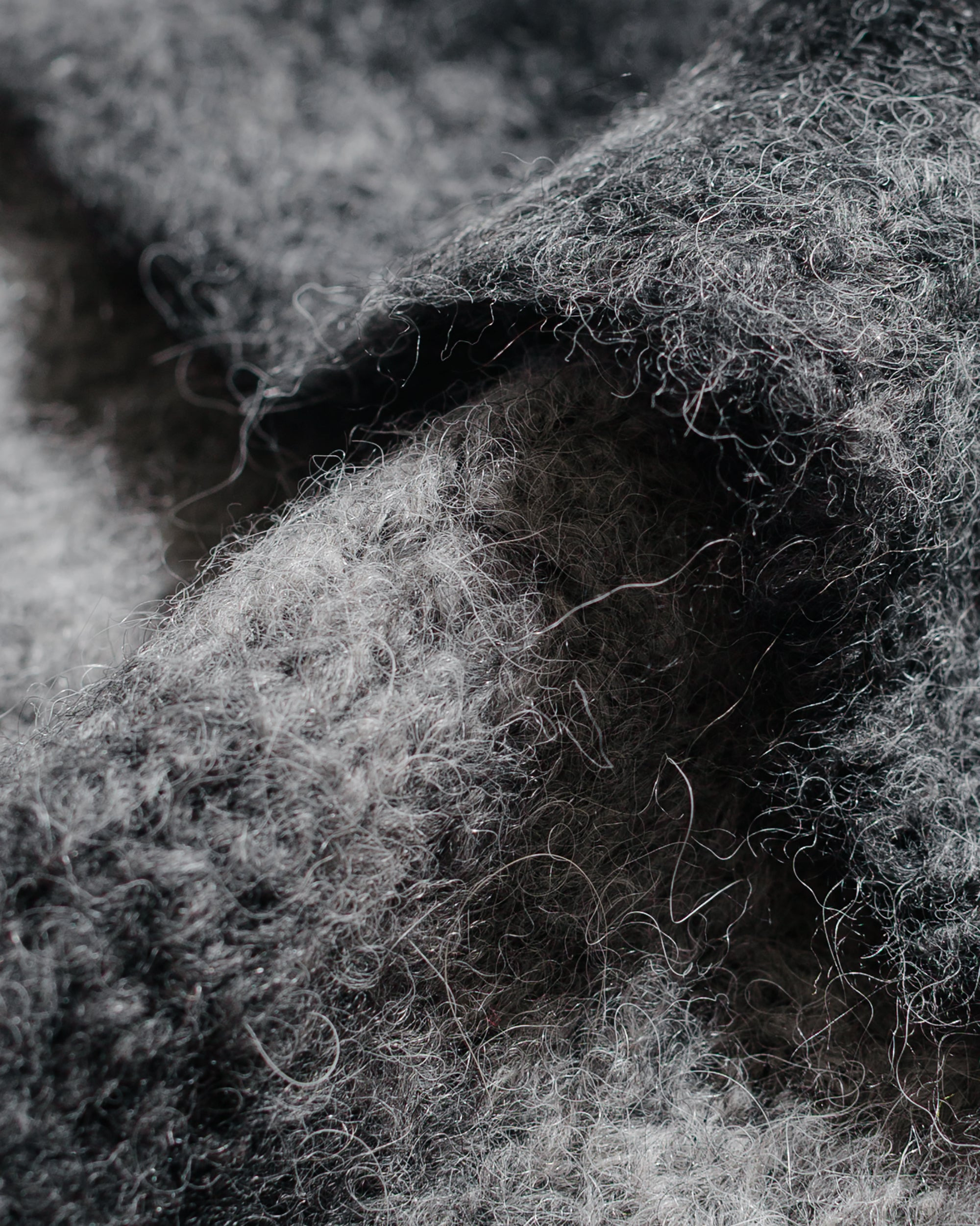 Gradient Alpaca Beanie Charcoal Melange - 2