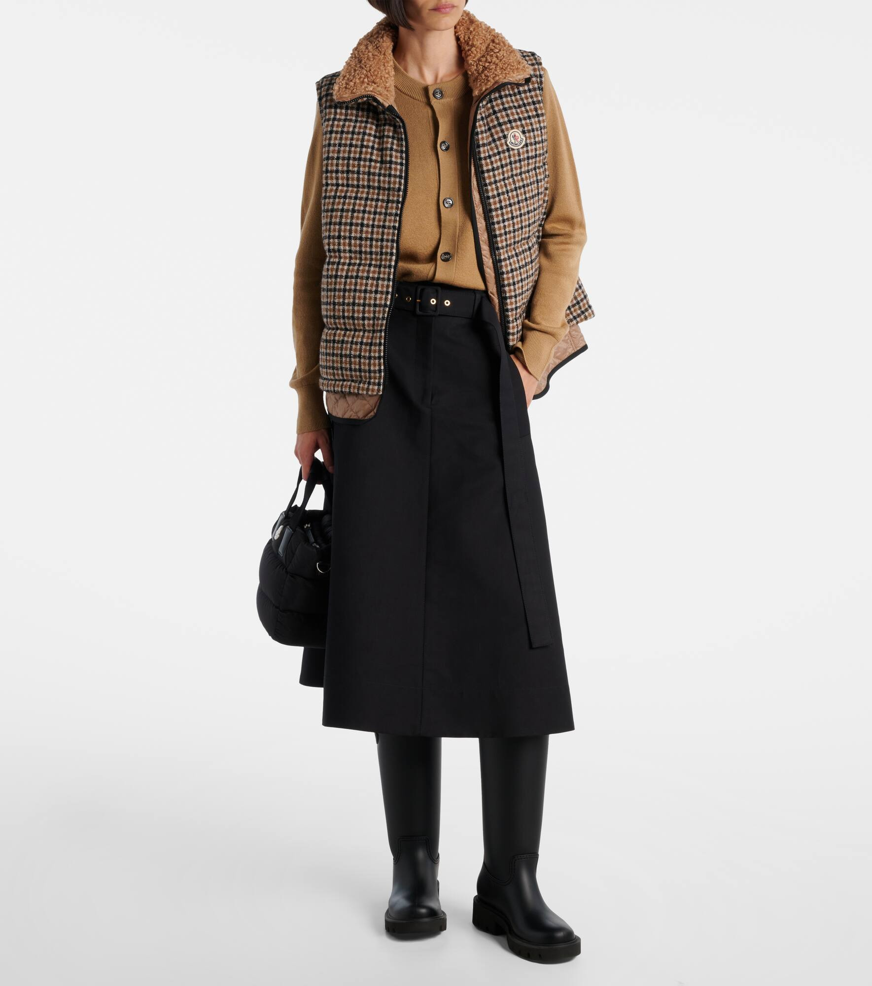 Touvet checked wool-blend down vest - 2