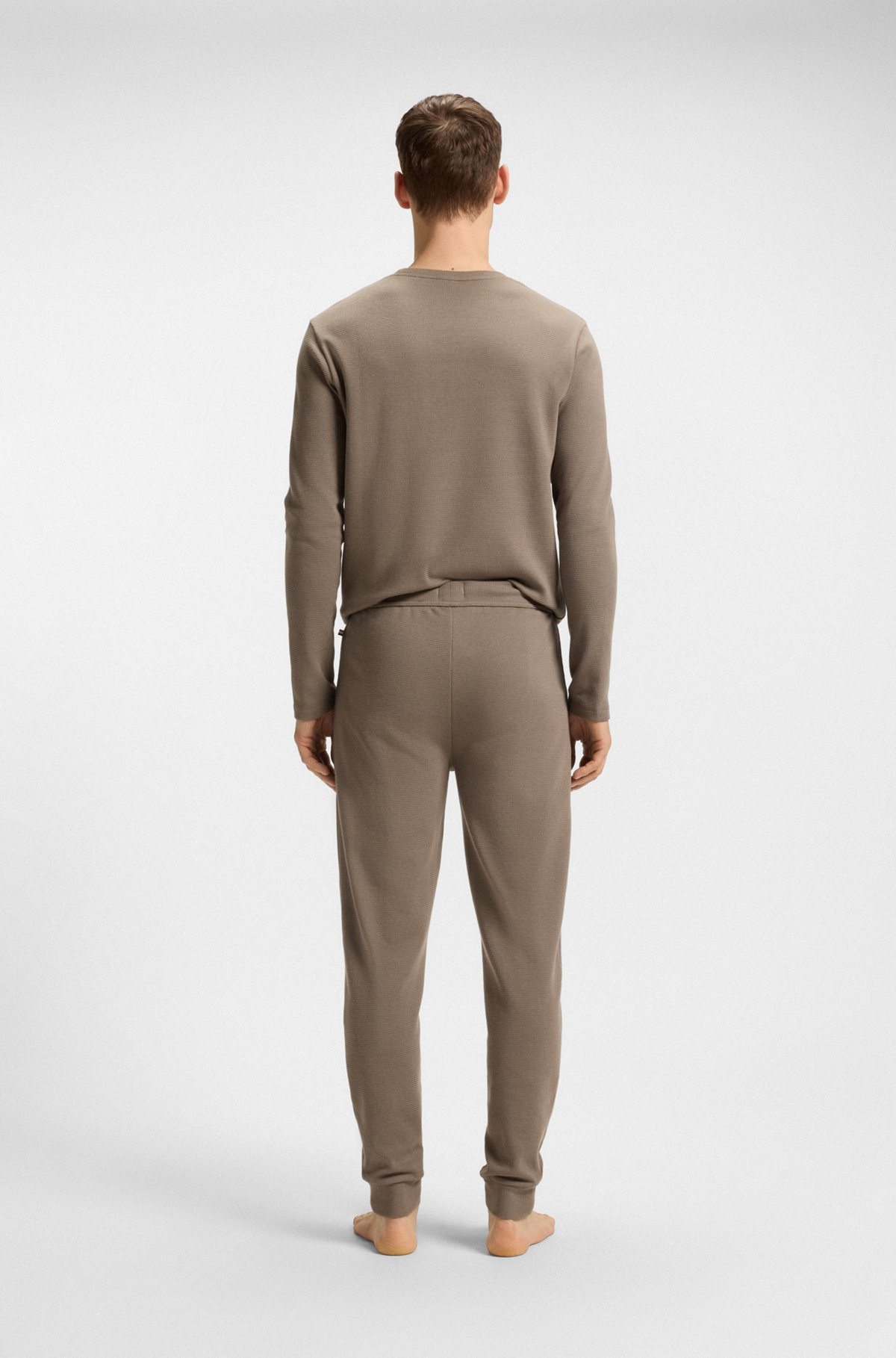WAFFLE PAJAMA BOTTOMS IN A COTTON BLEND - 4