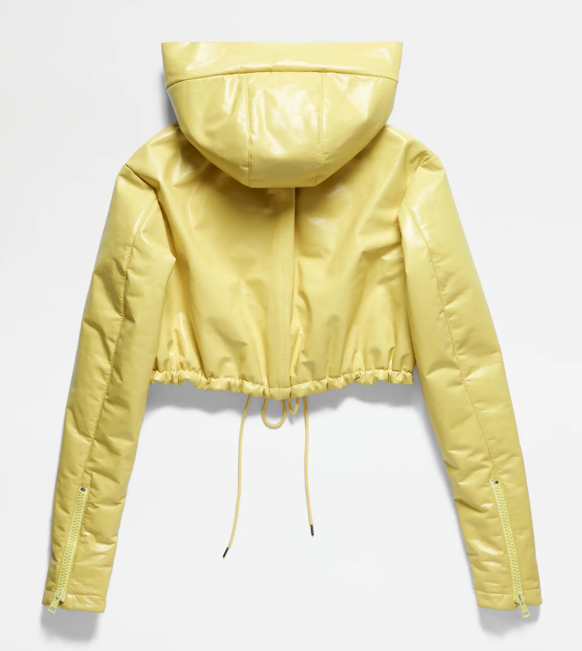 CROPPED PADDED LEATHER JACKET - YELLOW - 7