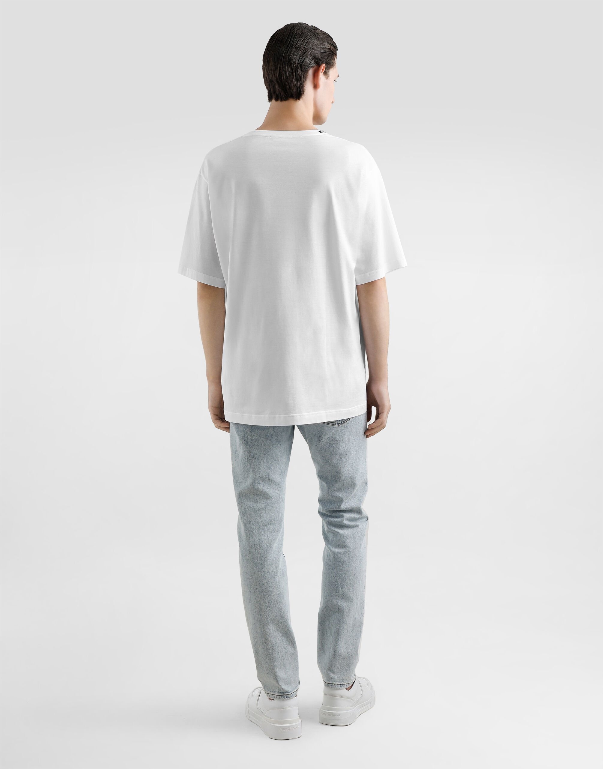 Slim-fit stretch cotton jeans with tag - 3