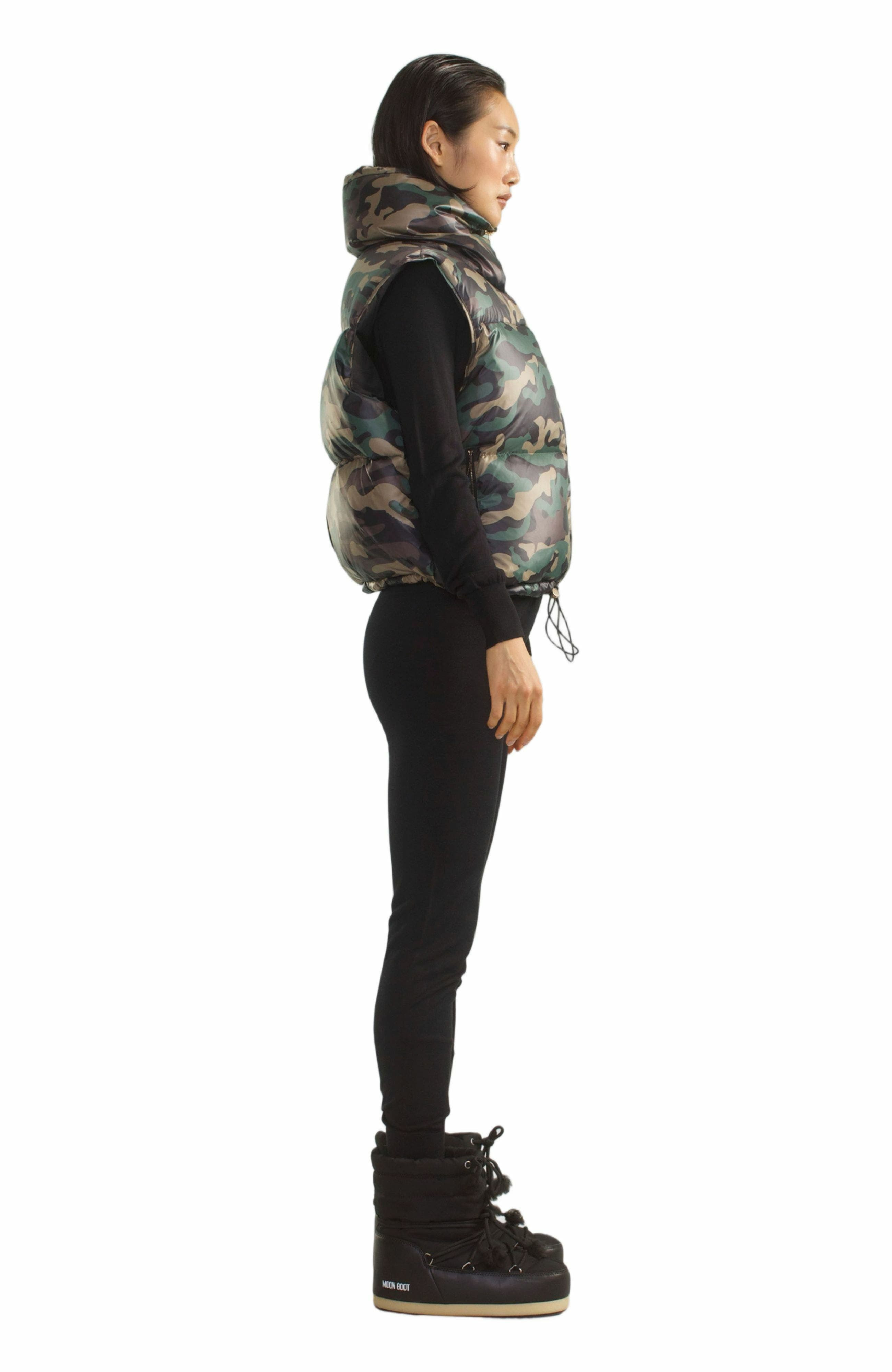 Cynthia Rowley Undercover Puffer Vest in Green Camo at Nordstrom - 2