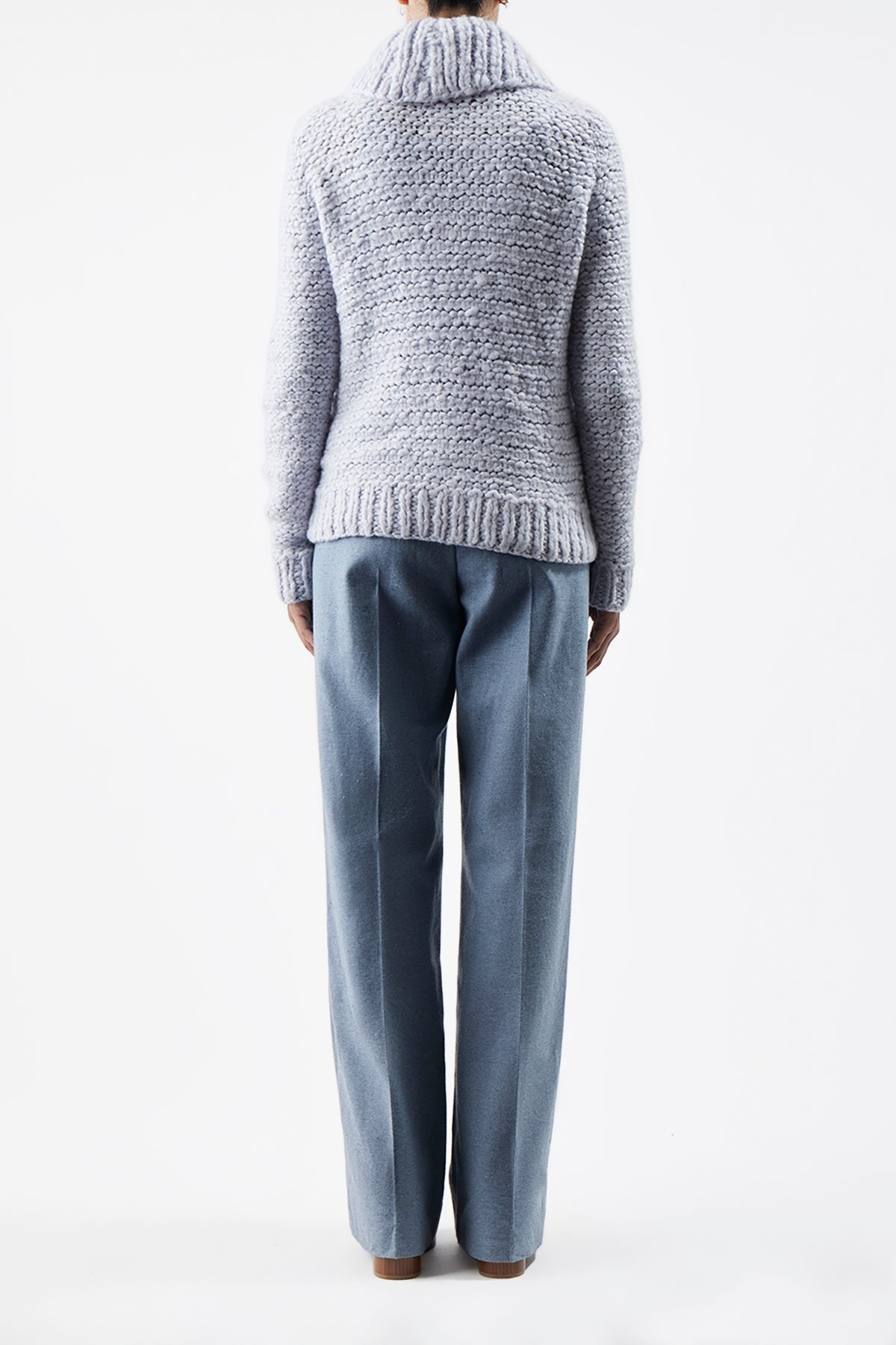 Moses Knit Cardigan in Halogen Blue Welfat Cashmere - 4