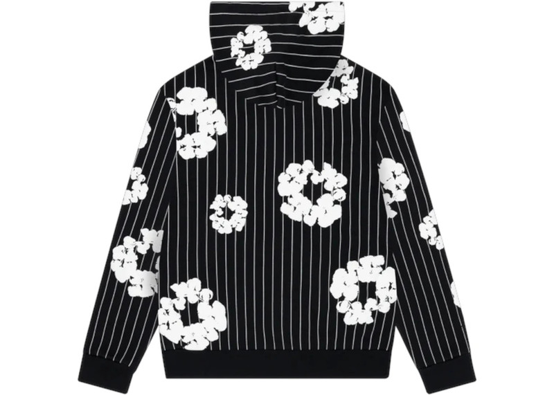 DENIM TEARS Denim Tears Pinstripe Wreath Zip Hoodie Black outlook