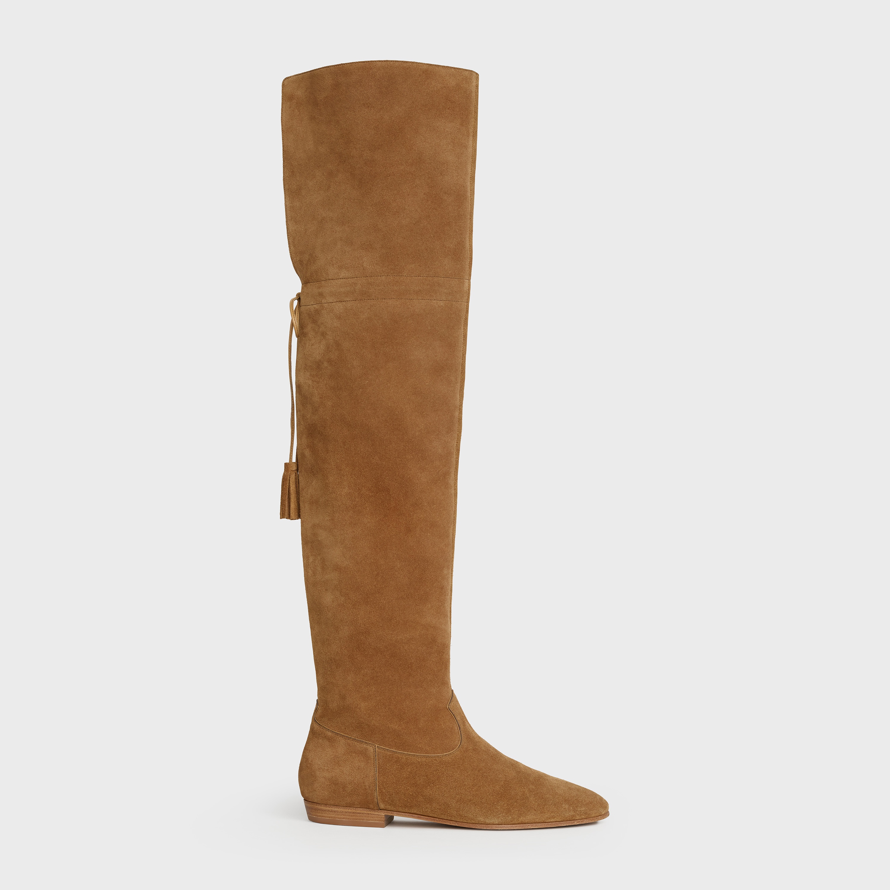 CHAT BOTTÉ OVER-THE-KNEE FLAT BOOT IN SUEDE CALFSKIN - 1