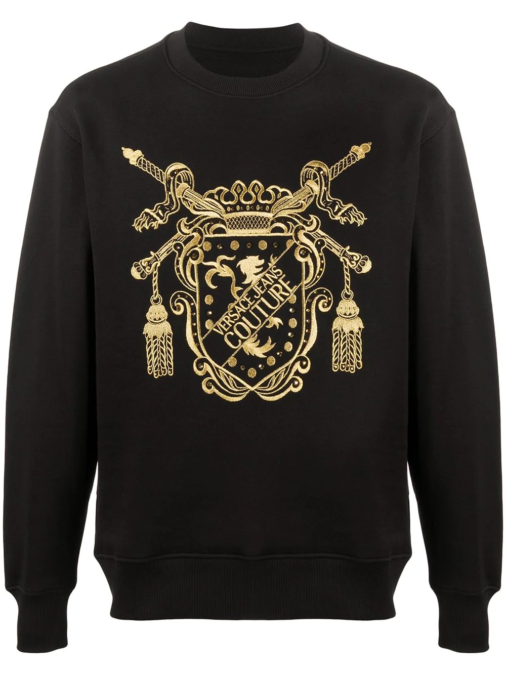 baroque-print cotton sweatshirt - 1