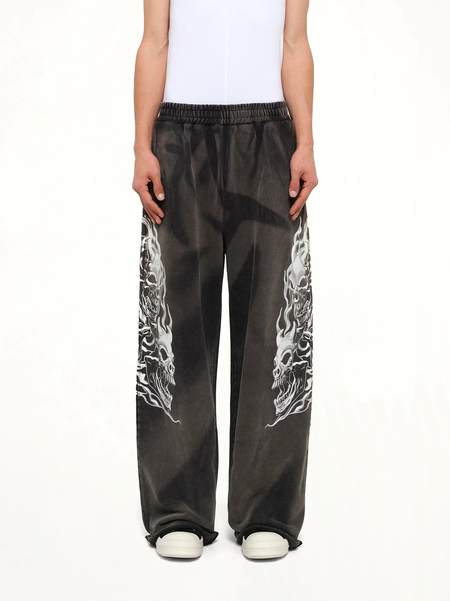 Six Riding Skull Sweatpants in Black - 1