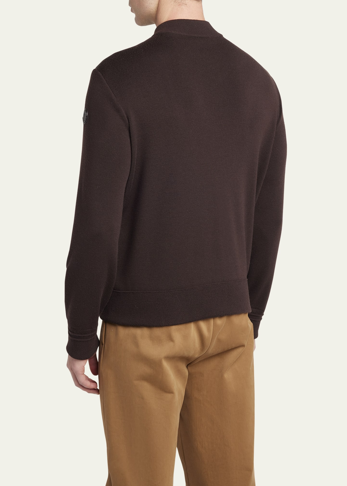Men's Padded Nylon Knit-Sleeve Cardigan - 3