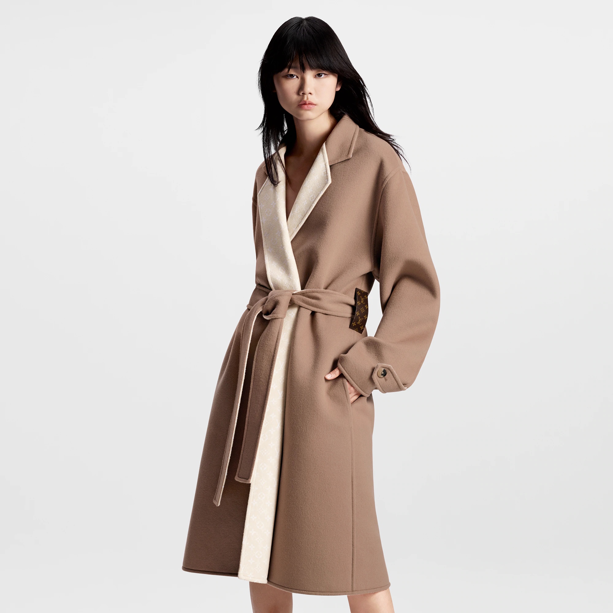 Lapel Collar Wrap Coat - 5