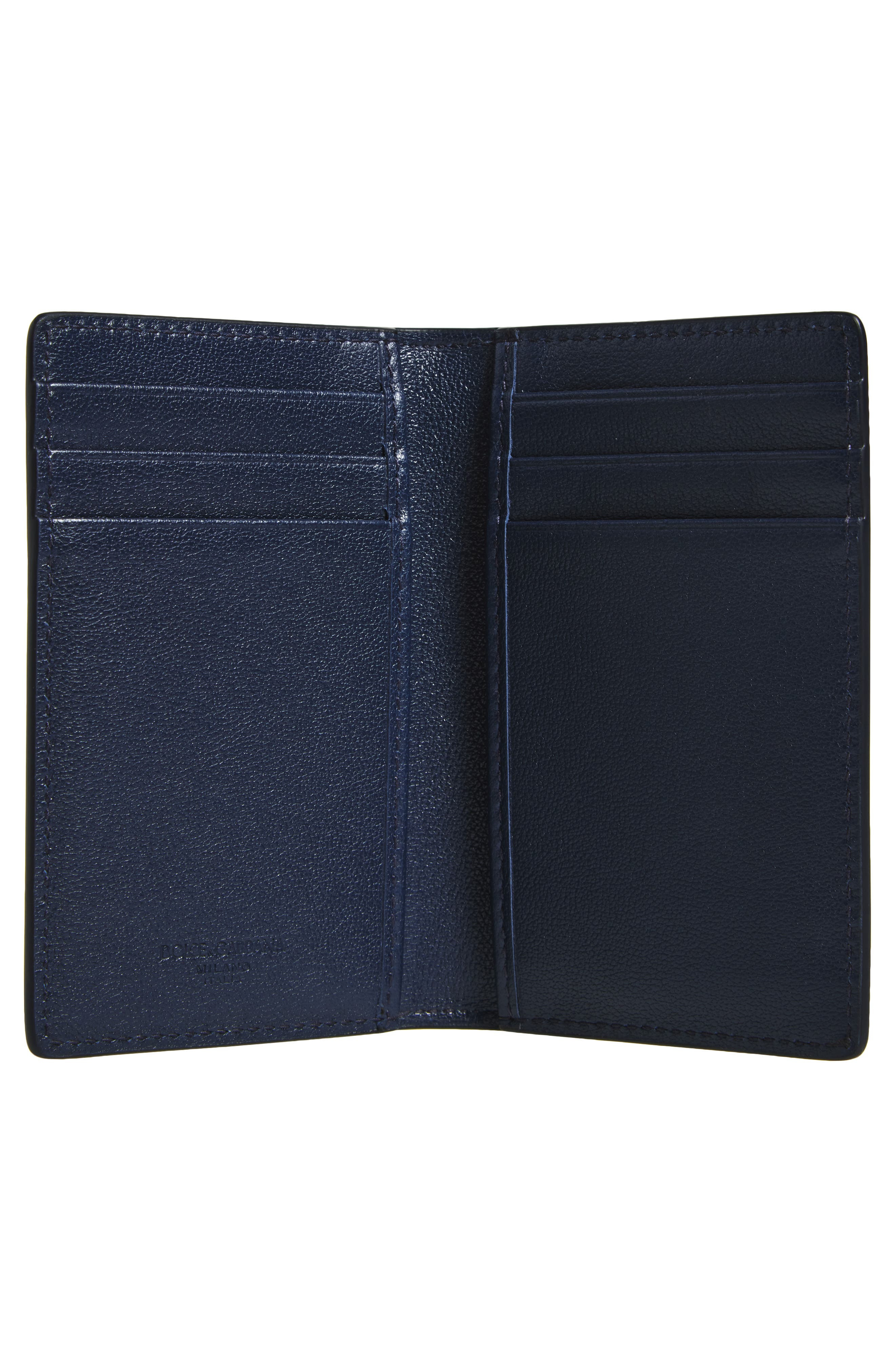 Dolce&Gabbana Vit.Cali Leather Card Holder in 80658 Blue Scuro at Nordstrom - 2