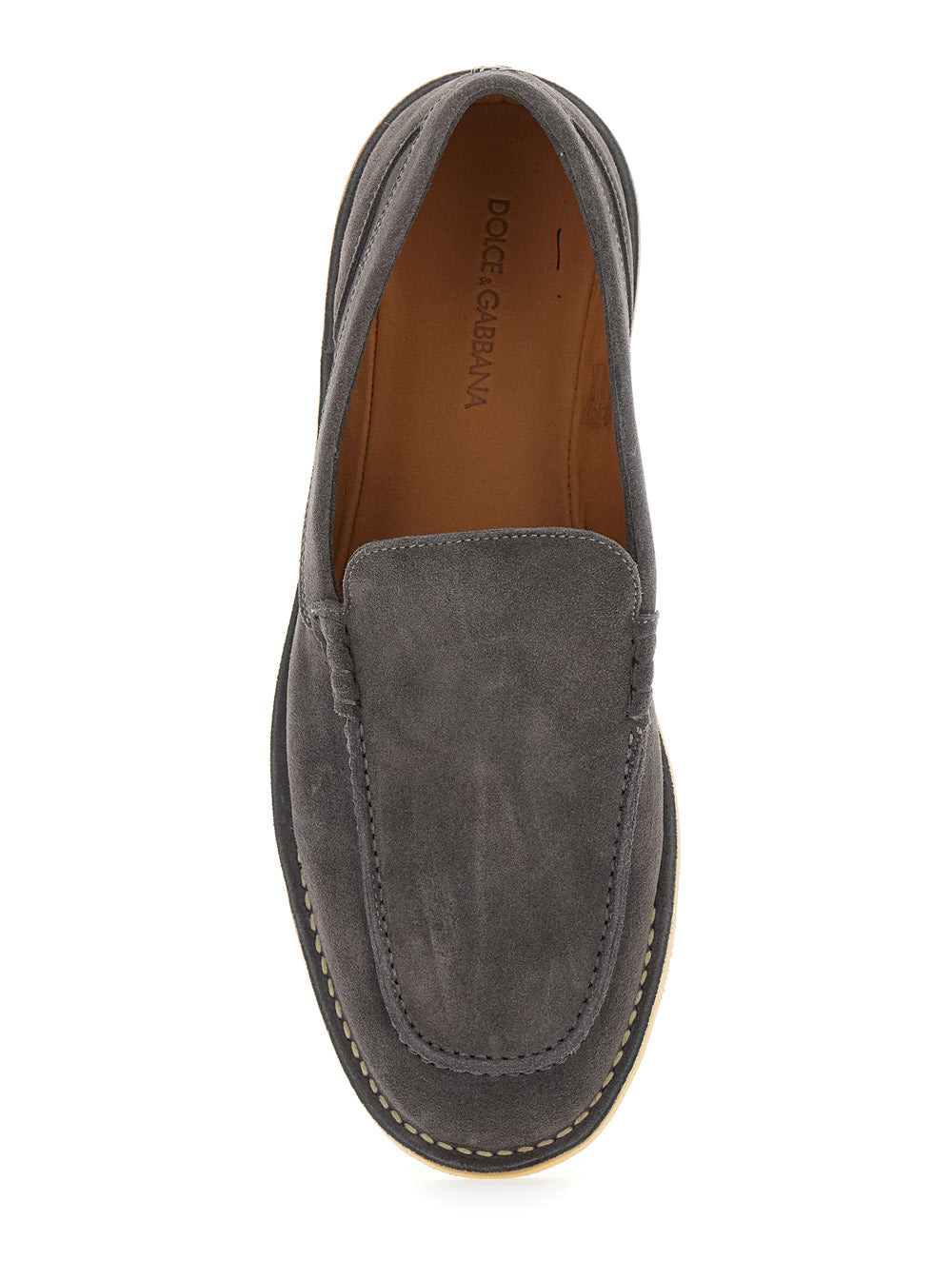 Dolce & Gabbana Men 'New Florio Ideal' Grey Loafers With Dg Detail In Suede Man - 4