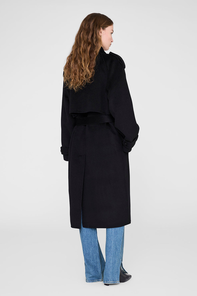 Rickie Maxi Trench - Black Cashmere Blend 3