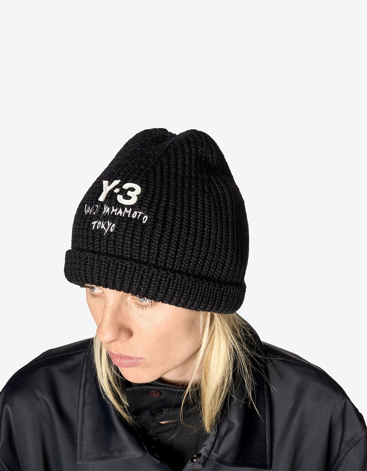 Y-3 Chunky Knit Beanie Hat - 6