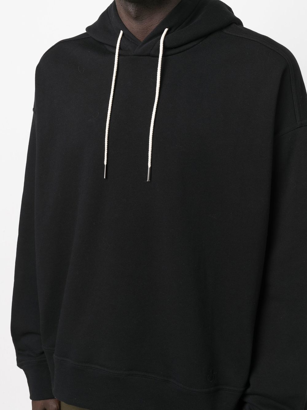 embroidered-logo hem hoodie - 5