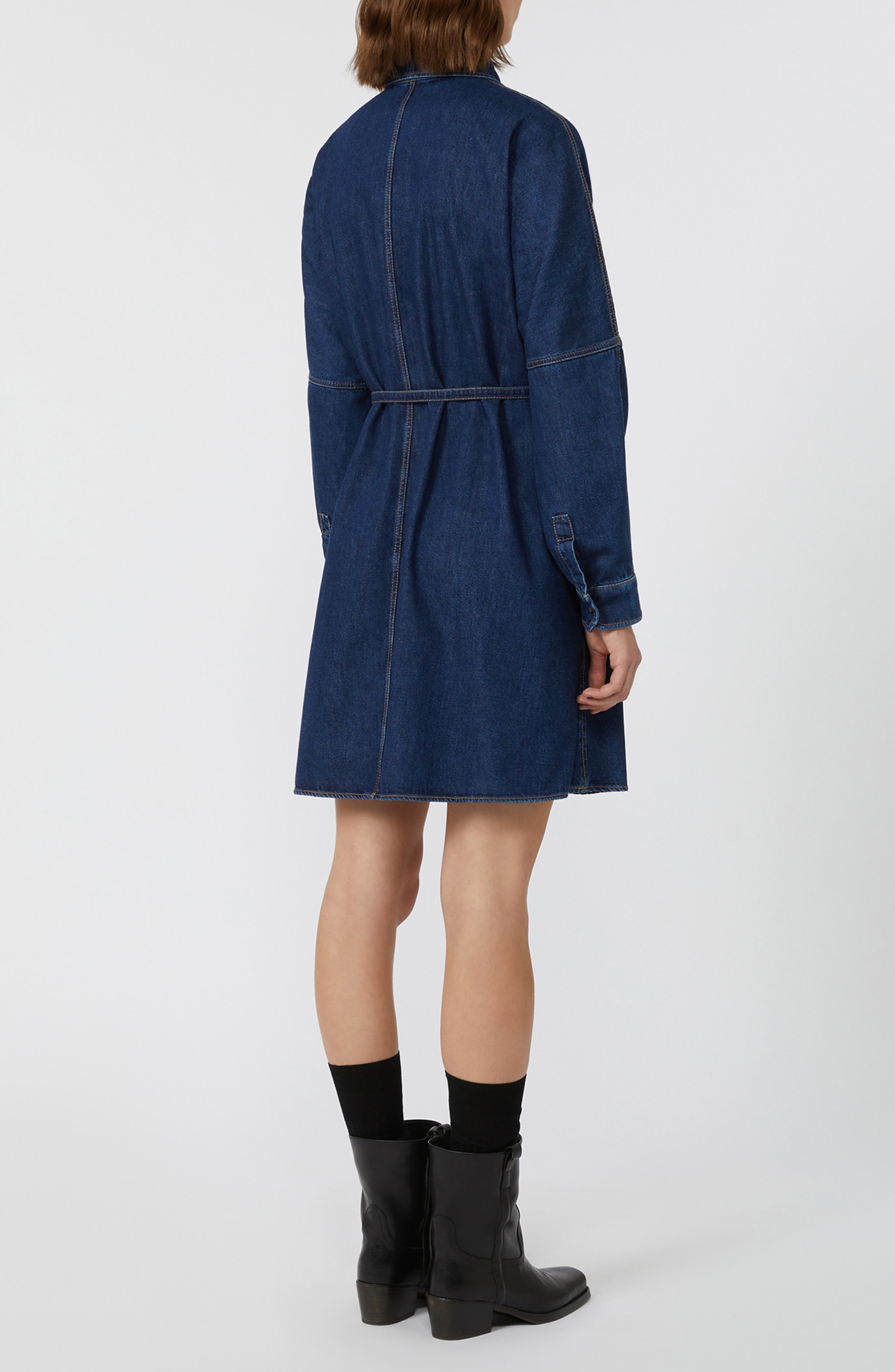 Weekend Max Mara Balenio Long Sleeve Denim Shirtdress in Navy at Nordstrom - 2