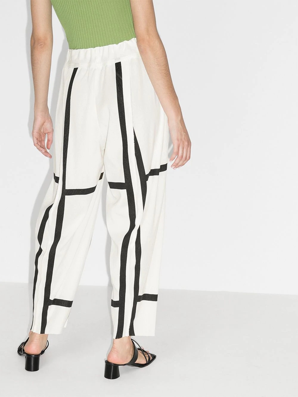 contrast-detail wide-leg trousers - 3