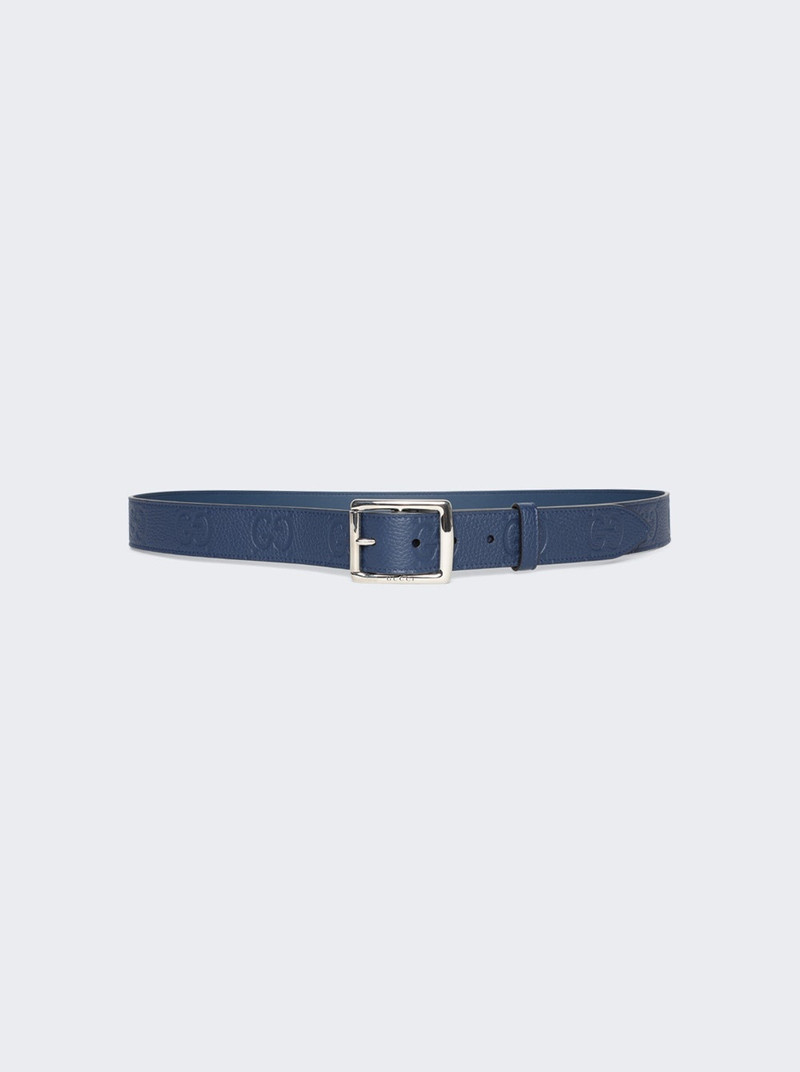 GG-debossed leather belt - 1