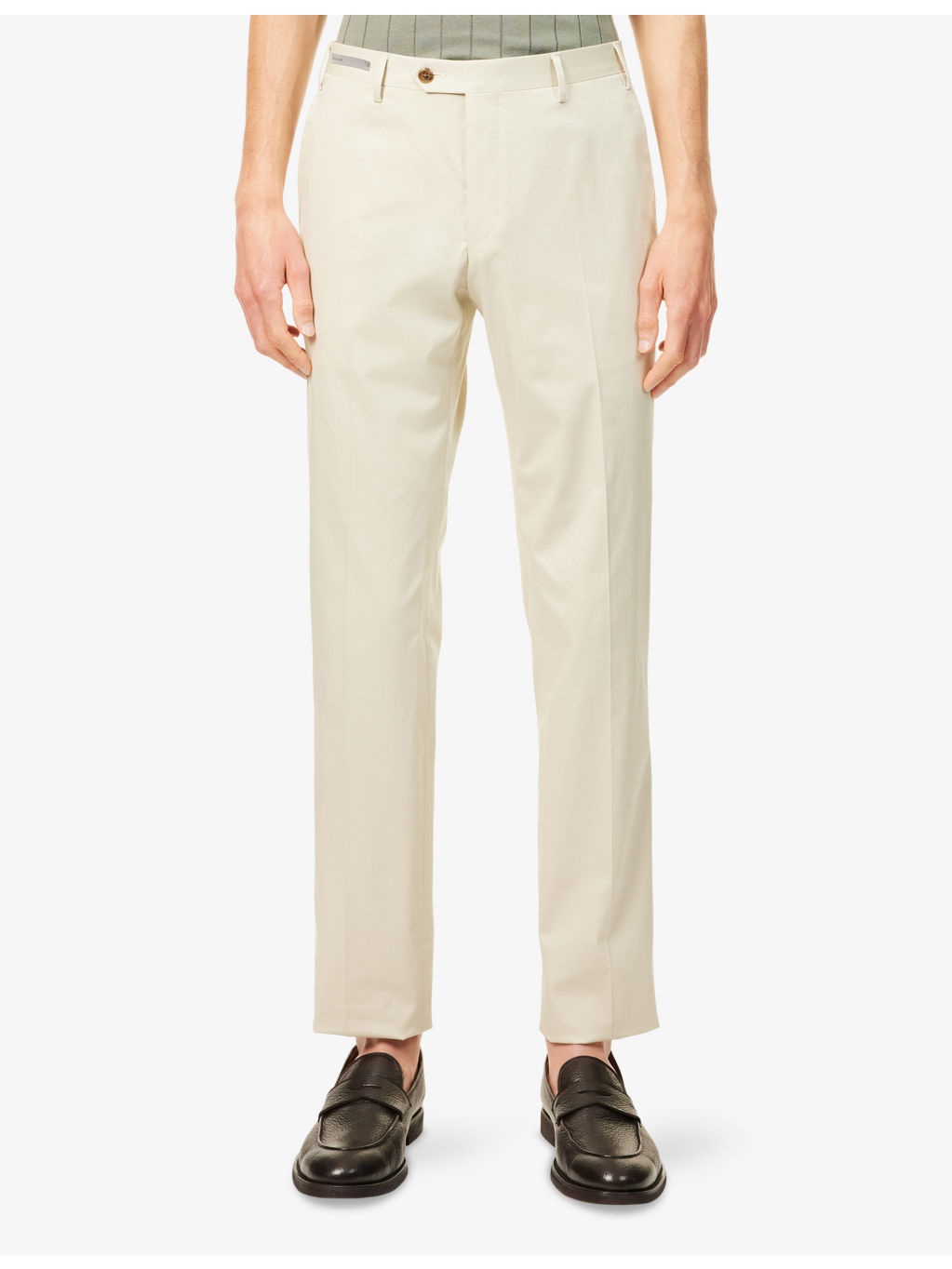 Slim-Leg Mid-Rise Stretch-Cotton Trousers - 3