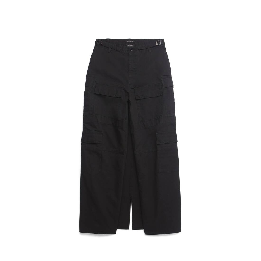 Women's Apron Cargo Pants Skirt in Black - 1