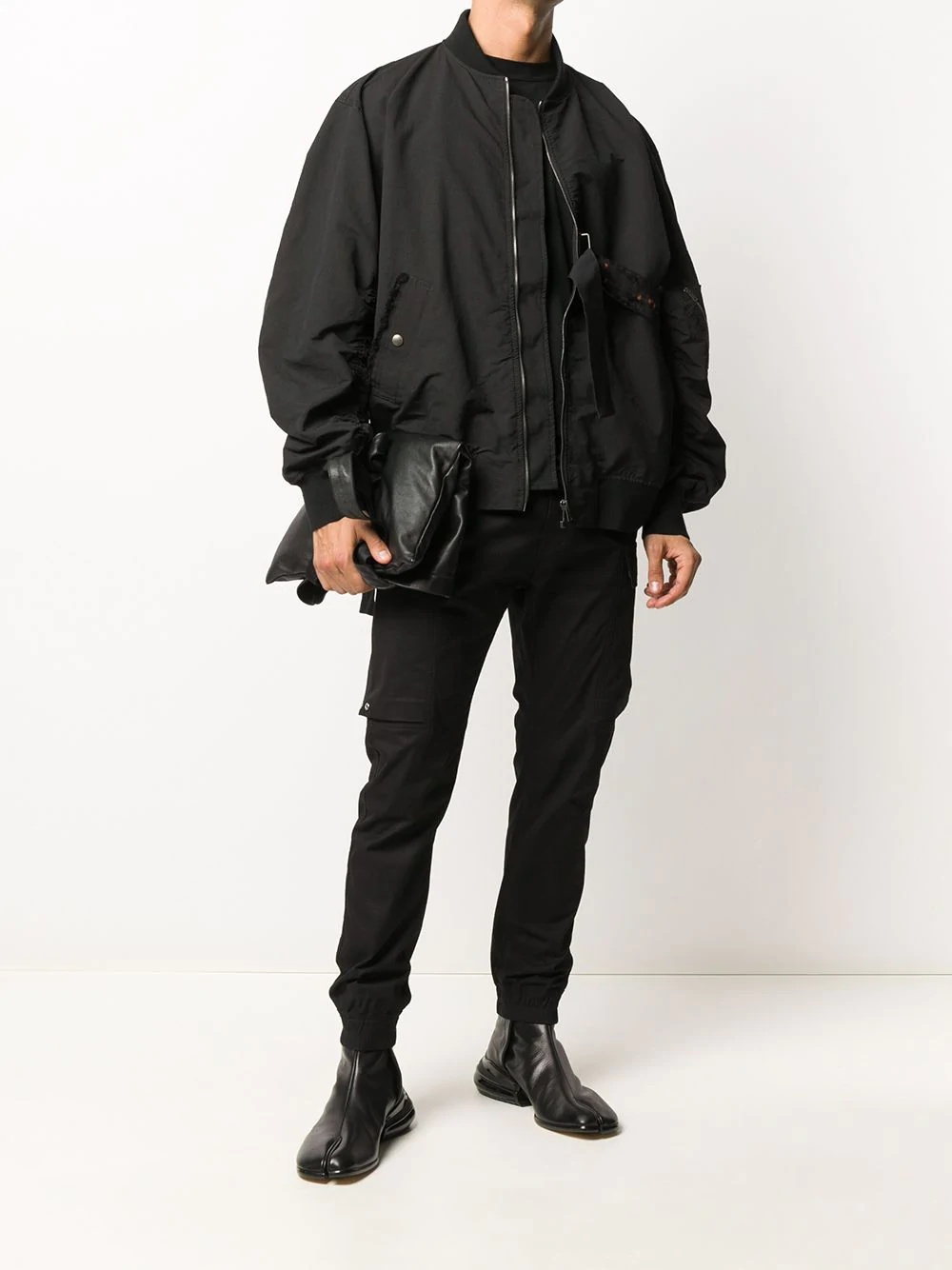 oversized belted bomber jacket - 2