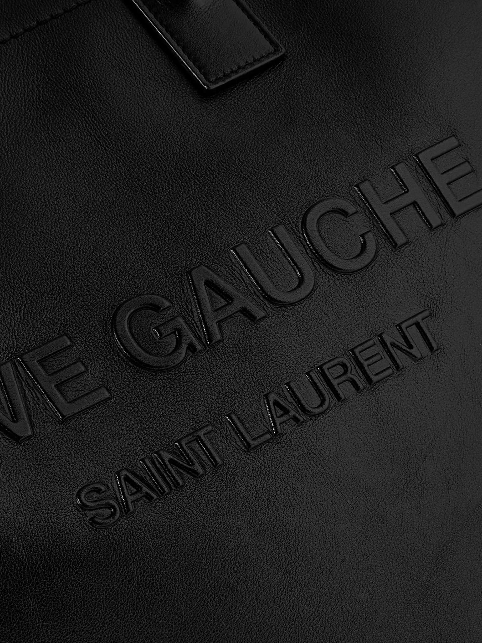 Logo-Embossed Leather Tote Bag - 5