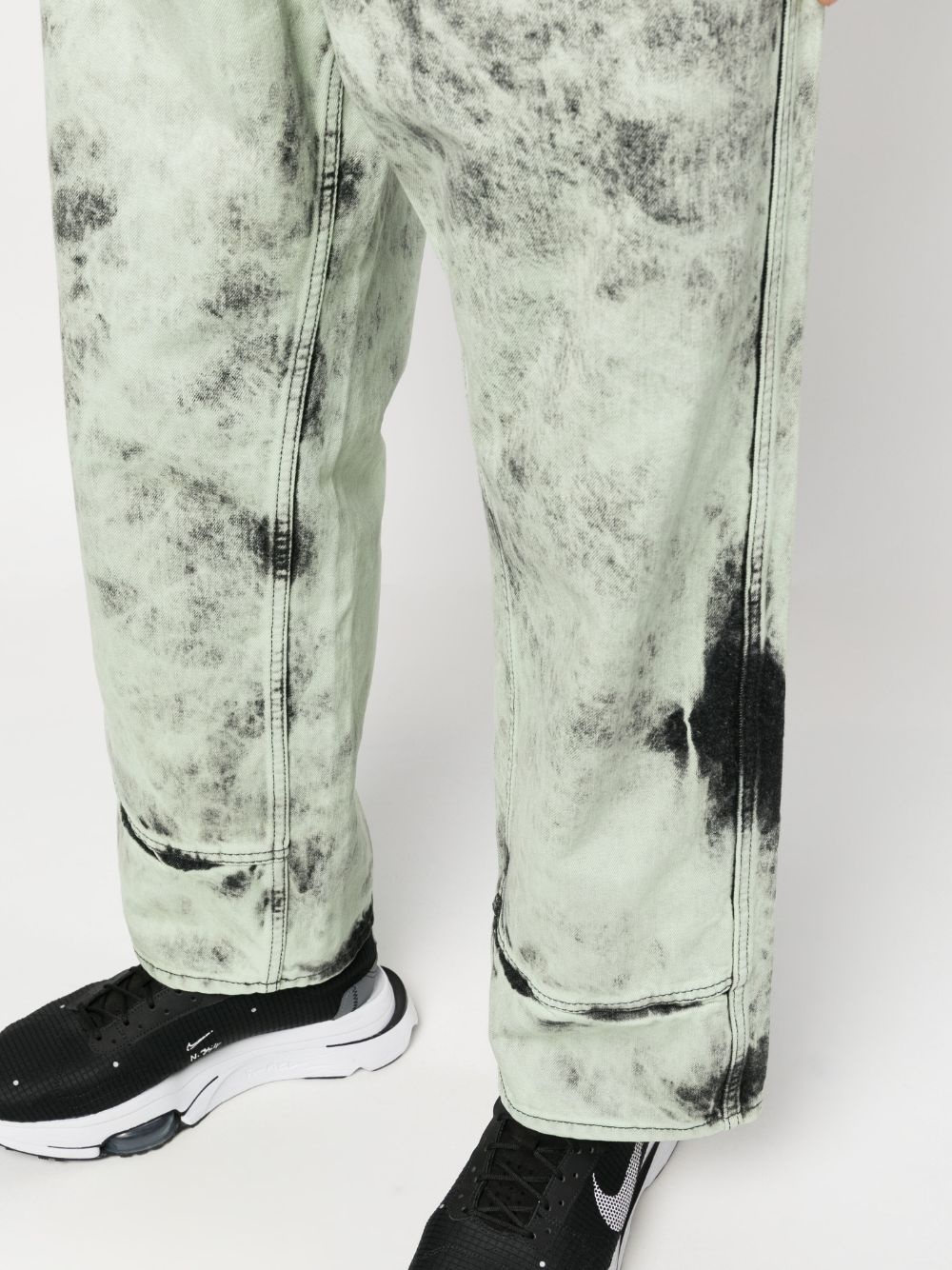 bleached-effect wide-leg jeans - 5