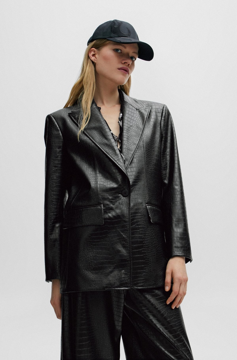 OVERSIZE-FIT JACKET IN FAUX LEATHER WITH SNAKE PRINT 2