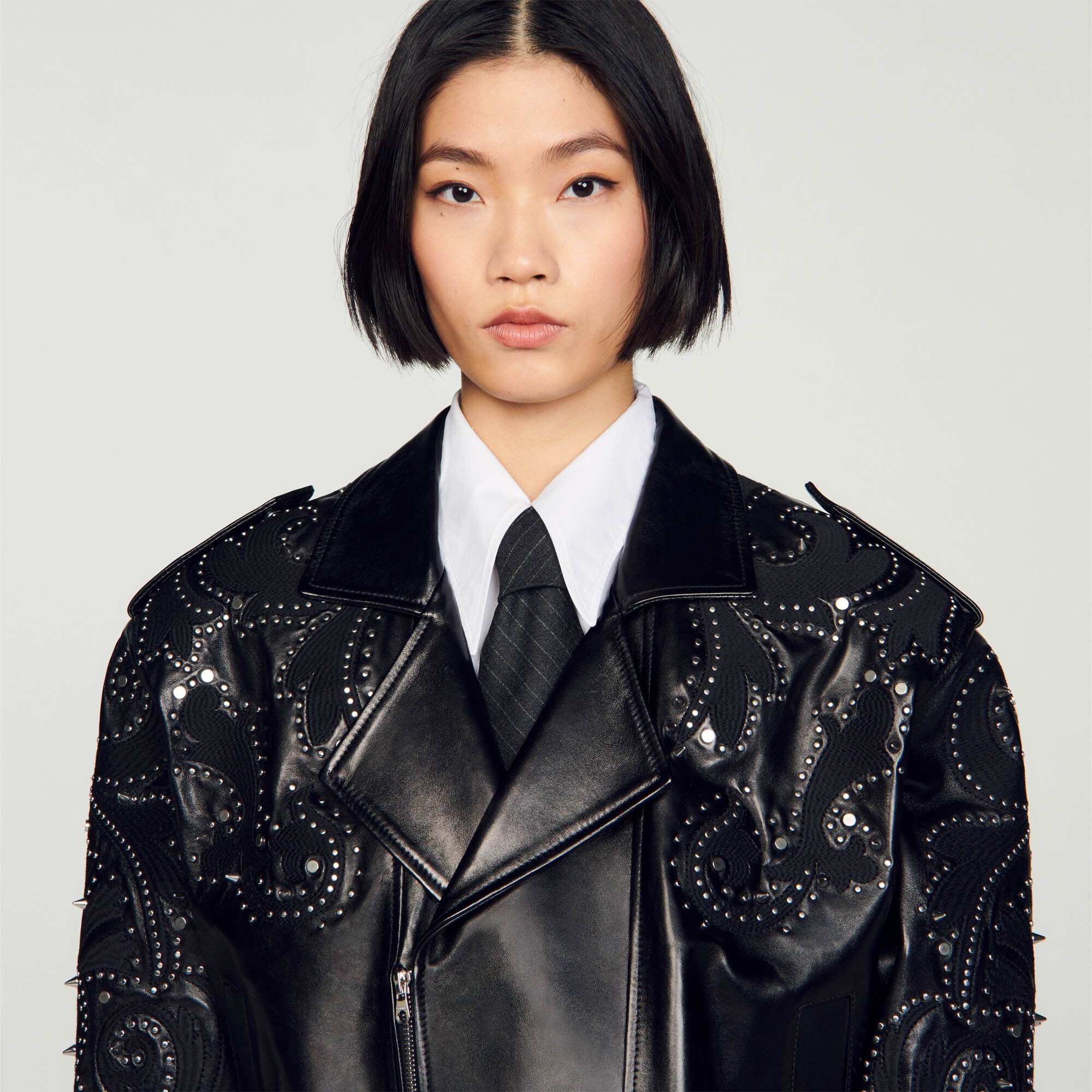 STUDDED LEATHER JACKET - 4
