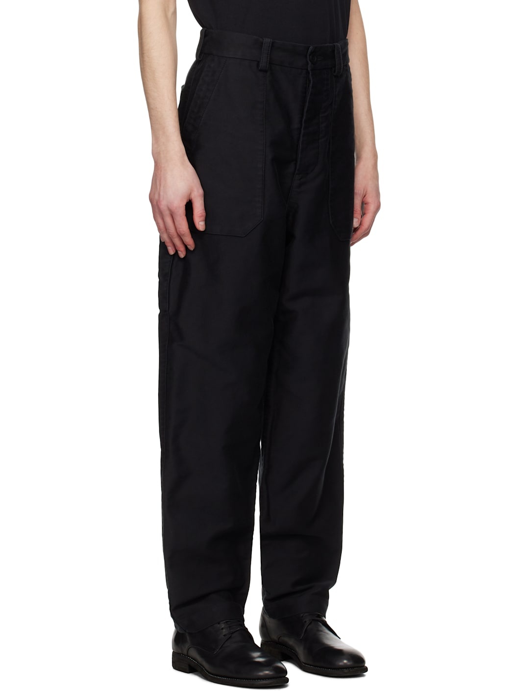 Black Faille Cargo Pants - 2