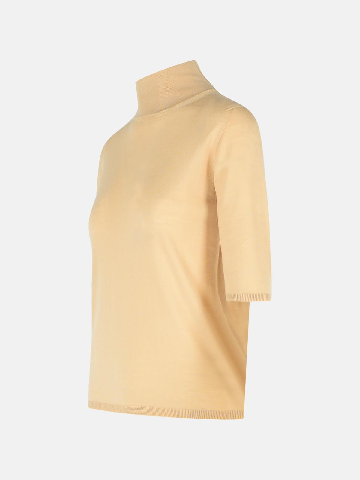 'CECINA' BEIGE VIRGIN WOOL TURTLENECK SWEATER - 2
