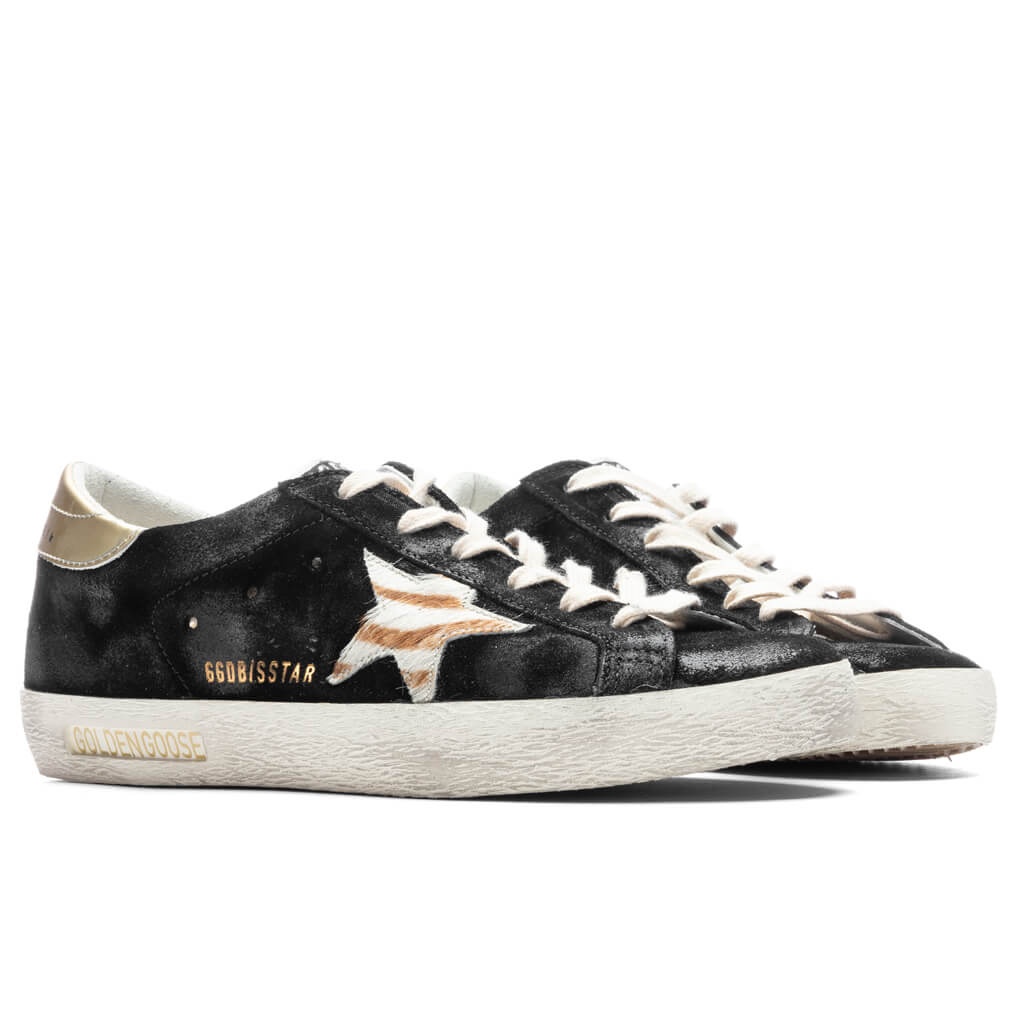 WOMEN'S SUPER-STAR SNEAKERS - BLACK/WHITE/WHITE BEIGE ZEBRA - 2